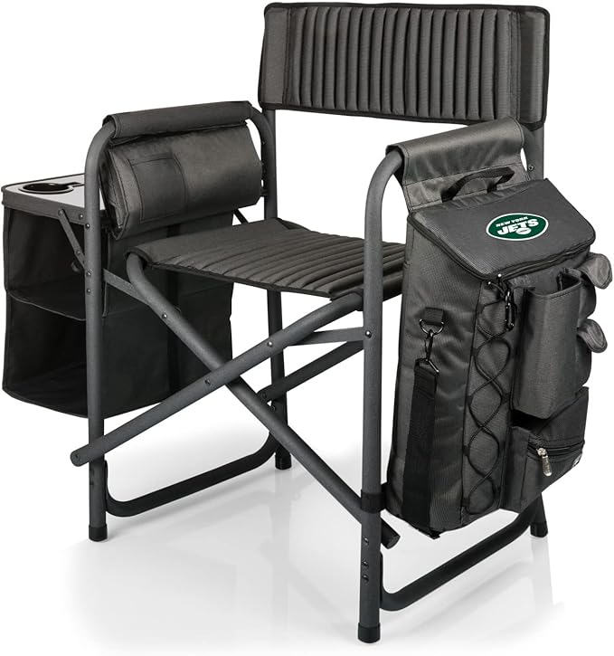 Picnic TIME NFL Unisex-Adult NFL Fusion Camping Chair with Side Table and Soft Cooler, Beach Chair for Adults, Lawn Chair