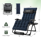 Amopatio Oversized Zero Gravity Chair, 29''W Reclining Camping Lounge Chair Upgraded Lock and Footrest, Cup Holder, Removable Cushion & Headrest Folding Patio Recliner for Relexing