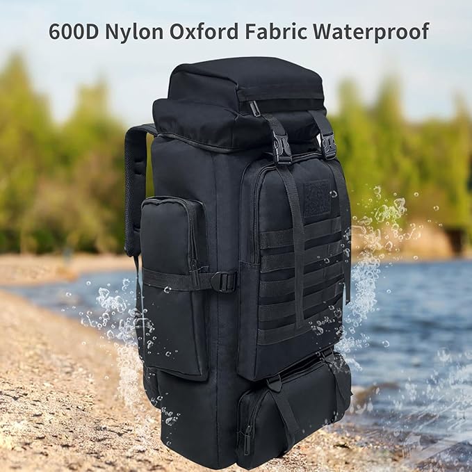 80L 100 liters Hiking Backpack Camping Rucksack, Men Outdoor Travel Climbing Knapsack Mountaineering Trekking Backpack