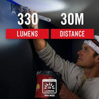 Coast® FL19 365 Lumen Dual Color (White & Red) LED Headlamp, Batteries & Hard Hat Clips Included, Black