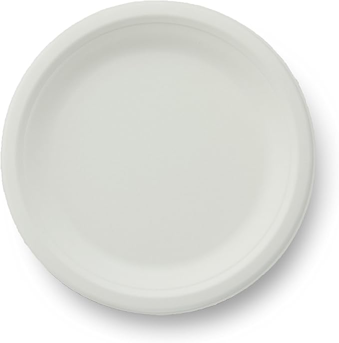 100% Compostable Natural Plant Fiber Plate, 7-Inch, 1000-Count Case