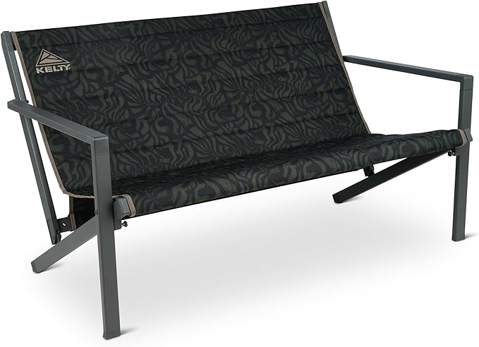 Kelty Rad Loveseat 2-Person Camping Chair – Portable Folding Outdoor Double Chair with Carry Bag, Aluminum Frame, 500 lb Capacity, Black Fern