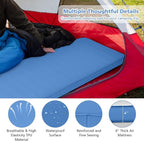 Giantex 4 Inch Self Inflating Camping Mat, Blue, Waterproof & Durable TPU Material, Portable & Lightweight Design
