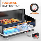 ROVSUN 2-in-1 Portable Camping Stove with Grill