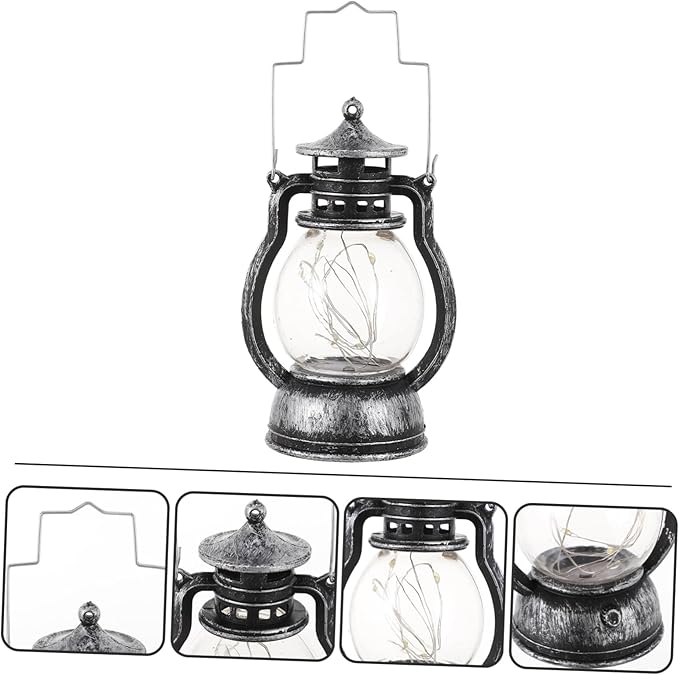 Retro LED Camping Lantern Portable Outdoor Light for Hiking Backpacking Tent Use Vintage Design for Emergency Home Power Outages Cozy Atmosphere Enhancer