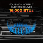 Koblenz Victoria 4-Burner Gas Stove, Portable, Porcelain Cover and Four 16,000 BTU Burners, Bronze Stove For Propane Gas, 20.8" x 24.6" x 5.12", Perfect for Outdoors and Camping, PFK 400A