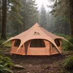 SOLSTUKU 4 Season Canvas Bell Tent, 270 sq ft, 9.8 ft Peak Height, 10 Person, Free Standing, Zipper Closure, Compact Style, Camping & Hiking, Family Camping, Cold-Weather, Outdoor Activities