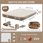 Naturehike California King Air Mattress with Built-in Pump for Home, Camping & Guests (Brown, California King)
