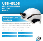 Nightstick USB-4510B Multi-Flood USB Headlamp w/Brim Clip & Black Strap - LiPo - Black