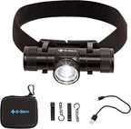 K-Bern PRO Rechargeable Headlamp. 600 Lumen, UL Approved 3500 mAh Battery, Ultra Bright Head Lights Waterproof, Lightweight Aluminum. Perfect for Work, Dog Walking, Camping & Hard Hat