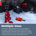 43416 Anchor Install Adapter Compatible with Eskimo Auger,Ice Anchor Drill Adapter for Setting Up Ice Fishing Shelter Tent,Red Ice Fishing Tent Accessories