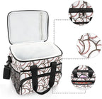 Bolaz Large Cooler Lunch Bag-Trendy Baseball Balls Pattern, Travel Cooler Bags 15L Waterproof Cooler Bag for Camping, Picnic, BBQ, Family Outdoor Activities