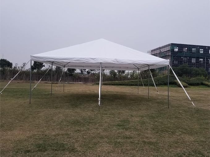 Party Tents Direct 20x20 Canopy Tent, West Coast Steel Frame, White Heavy Duty Waterproof PVC Vinyl Event Tent Pavilion Gazebo for Weddings, Parties and Outdoor Events