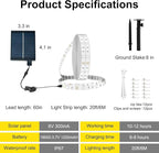 Upgrade Solar Led Strip Lights Outdoor, 20ft Solar Rope Lights Self-Adhesive Waterproof, 8 Mode with Remote Timer and Auto On/Off, Perfect for Deck, Patio, Poolside, Camping Decor, Cold White