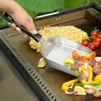 onlyfire Extra Large Griddle Spatula, Stainless Steel Griddle Scoop for Outdoor Flat Top Grill, Heat Resistant Handle Hamburger Turner for Blackstone, Camp Chef, Teppanyaki & Hibachi - 5 Inch