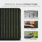 Intex 64762E Dura-Beam Standard Downy Air Mattress: Fiber-Tech – Full Size – Built-in Foot Pump – 10in Bed Height – 300lb Weight Capacity