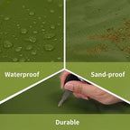 Frelaxy Pocket Picnic Blanket, Waterproof Sandproof Beach Mat, Compact Camping Tarp for Festivals, Hiking, Travel, Outdoor Recreation (Army Green, 28'' x 47'')