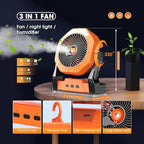 Ausic 10W Solar Fan with Mister, Misting Camping Fan with Solar Panel, Portable Outdoor Fans, 8 Inch Battery Operated Rechargeable Cooling Fans with Water Spray for Travel/Beach/Chicken Coop