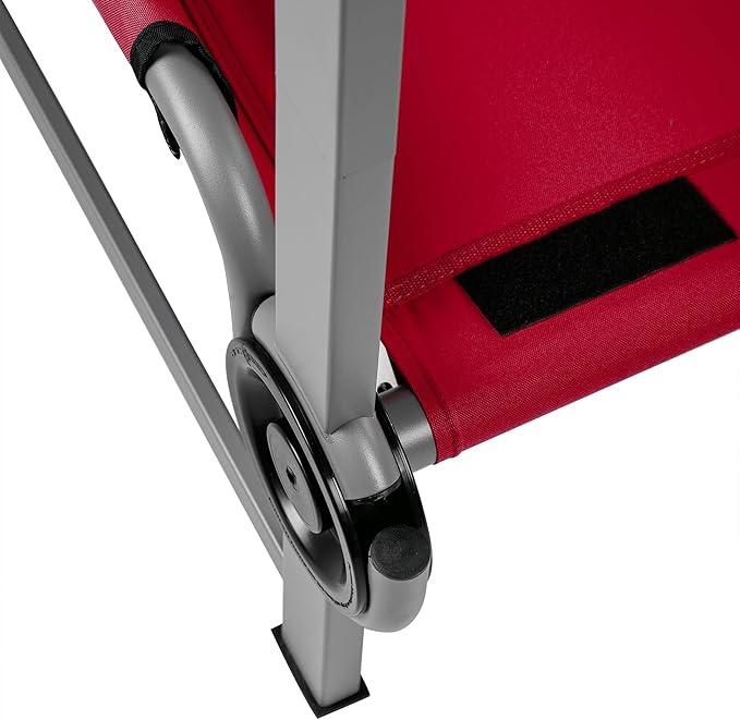 Disc-O-Bed Youth Single Cot Kid-O-Bed with Storage Organizer for Easy Gear Access & Carry Bag Transport, Indoor or Outdoor Use, Red