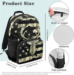 Camo Deer Backpack and Lunch Green Bookbag Lightweight Portable Kids Bookbag with Lunch Box Boys 4 Pcs School Bag for Boys 10-12 Hiking Travel Daypack Outdoor Back to School Gifts