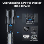 Cinlinso Flashlight High Lumens Rechargeable 2 Pack, 990000 Lumen Super Bright Led Flashlights with 7 Light Modes, IPX6 Waterproof, Powerful Handheld Flash Light for Camping Home Emergencies