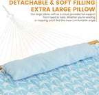 Lazy Daze Hammocks 12FT Quilted Fabric Hammock with Soft Pillow, Double 2 Person Tree Hammock with Spreader Bar for Outside Patio Poolside Backyard Beach, 450 lbs Capacity, Coastal Floral