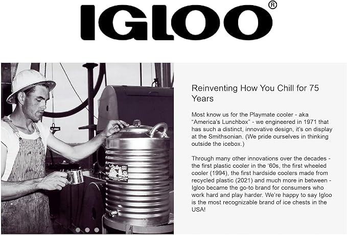 Igloo Rugged 4-Hole Cooler Handle & Bracket - Made in The USA - for Party Bar, Polar 120 Qt, and 90-100 Qt Sized Ice Chests (White)
