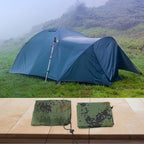 Tent Tarp for Camping - Rain Shelter with 6 Tie Points, Hiking Tarp with Tie Points, Backpacking Rain Fly, Beach Shade Tarp, Picnic Ground Cover, 100x145cm, 210T Polyester(Camouflage)