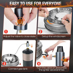 Propane Camping Stove, Portable Camp Gas Stove 13500BTU Burners with Piezo Ignition, Carrying Bag