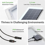 Traver Force Solar Panel 100 Watt 10BB Monocrystalline 12V Solar Panels for Home High Efficiency Solar Module Power Charger for RV Camping Cabin Marine Boat Motorhome Off-Grid Black 2-Pack 100W