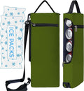 Golf Cooler Bag Plus Ice Pack Soft Sided Insulated Cooler Bag- Holds 6 Pack of Cans or 2 Wine Bottles - Grey Camo Golf Beer Sleeve Black Fits Discreetly in Golf Bags