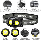 Lsnisni Headlamp Rechargeable,Ultra-Light Bright LED Kids Headlamp with Red Light, Head lamp for Adults and Kids with 5 Modes, Waterproof Forehead Flashlight for Camping Outdoor Hiking Running