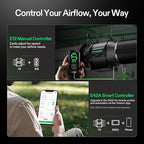 VIVOSUN T6 6" Inline Fan &Speed Controller, AeroZesh Ventilation Fan with 408 CFM EC Motor for Moisture Prevention during Snowstorm, Ideal for Winter Ventilation, Maintain Airflow During Snowy Day