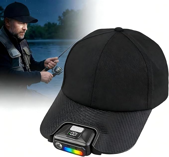 Clip On Light for Baseball Cap, Super Bright Rechargeable LED Headlamp Hat, 180° Adjustable Hands-Free Light, Waterproof Design for Running, Camping, Fishing, Hunting, Cycling