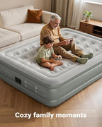 iDOO Air Mattress Queen with Built in Pump, 18 Raised Comfort Inflatable Blow up Mattress, Upgraded Four Chamber Portable Air Bed for Guests and Home, Colchon Inflable, 650 lbs Max