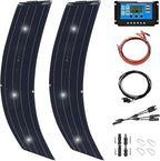 600 Watt Solar Panel Kit, with Charge Controller(40A) 2pcs 300 Watt Flexible Monocrystalline Solar Panel kit Photovoltaic Module for 12-48V Battery Charging Car Battery Camper RV