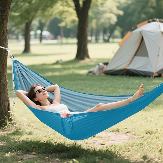 Cerulean Camping Gear with 2 Tree Straps Camping Hammock for Yard 114" x 54"