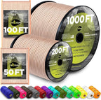 TECEUM 5/32" Paracord Rope 1000 – 1000ft / 200ft / 100ft / 50ft – Tactical Parachute Cord 4mm – 45+ Colors – Nylon String for Survival & Camping Gear – Stripe Cord for Survival – Utility Rope