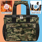 Leakproof Reusable Insulated Cooler Lunch Bag Army Camouflage Camo Pattern Picnic Lunch Box for Women Men Cooler Tote Office Work Camping Beach 24 Can 15L