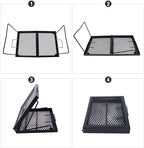 REDCAMP Folding Heavy Duty Campfire Grill Steel Grate, Portable Camp Fire Cooking Racks for Outdoor Open Flame Cooking Large 23.6 * 15.7 * 9.6"