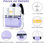 Backpack Cooler with Double Decker & 12 Ice Packs- Keeps 36 Cans Cold for Up to 24 Hours- Waterproof & Leak Proof Insulated Cooler Backpack- Stylish Cooler Bookbag for Women Travel Work Beach