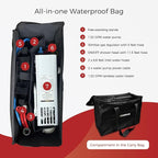 CAMPLUX 1.32 GPM Portable Outdoor Tankless Water Heater Propane Instant Hot Camping Shower Pump w/Freestanding Stand and Carry Bag, AY132GMax, Gray