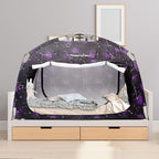 Indoor Instant Privacy Bed Tent for Sleeping,Quick Set-up Bed Canopies,Portable Bed Drapes with Large Space and 3 Doors (Starry, Twin)