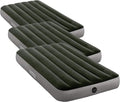 Intex 64763E Dura-Beam Standard Downy Air Mattress: Fiber-Tech Queen Size Built-in Foot Pump 10in Bed Height 600lb Weight Capacity (Pack of 3)