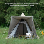 Outdoor Pyramid-Shaped Camping Tent Fully Automatic Tent Oxford Cloth Waterproof Backpacking Tent