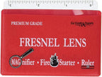 Fresnel Lens 4X Magnifier Pocket Wallet Credit Card Size • Ruler - Unbreakable Plastic for Home Office Classroom & Outdoor EDC Survival Kit Bushcraft (10 Pack Ruler/Magnifier - Red)