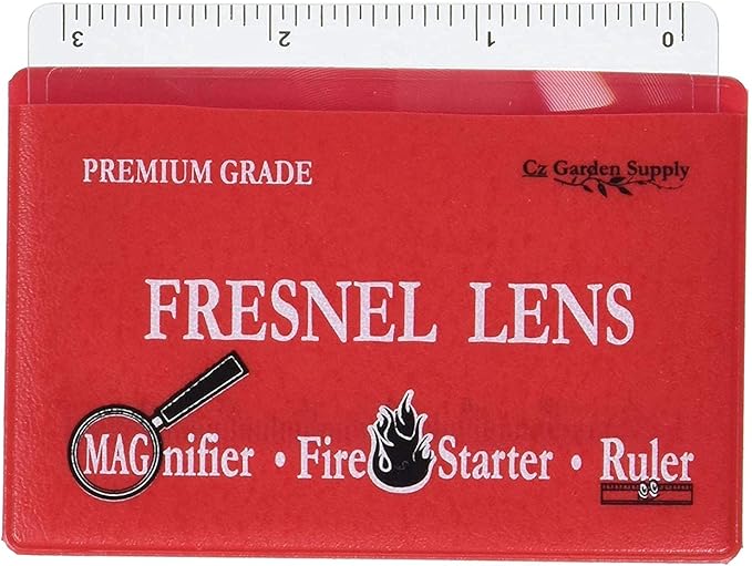 Fresnel Lens 4X Magnifier Pocket Wallet Credit Card Size • Ruler - Unbreakable Plastic for Home Office Classroom & Outdoor EDC Survival Kit Bushcraft (10 Pack Ruler/Magnifier - Red)