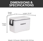 Igloo Marine Cooler | Insulated Hard Shell Ice Chest |Great for Fishing, Camping, Boating, & More