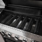 Unicook Adjustable Grill Burner Covers for Gas Grill, Porcelain Steel Heat Plate Shields, BBQ Heat Tents, Heavy Duty Flame Tamer, Barbecue Replacement Parts, Extends from 11.75" up to 21" L, 6 Pack