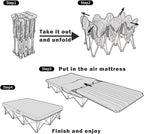 Naturehike CosyWild 2 Person Camping Cot Frame Only, Air Mattress Not Included, Folding Full Size Camping Bed Frame with Side Pocket and Carry Bag